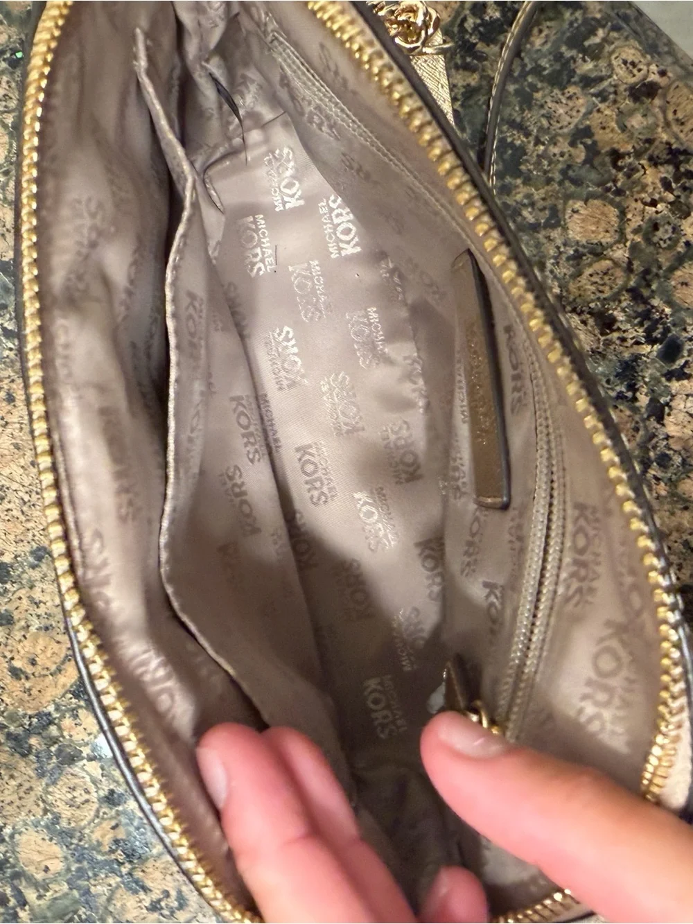 Or best offer :) Michael Kors Metallic Gold Saffiano Dome Crossbody